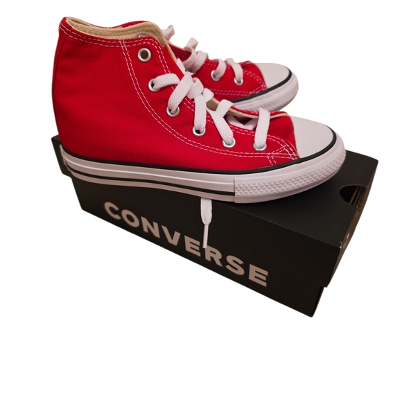 Converse Red Canvas High-Tops - Picture 1 of 1